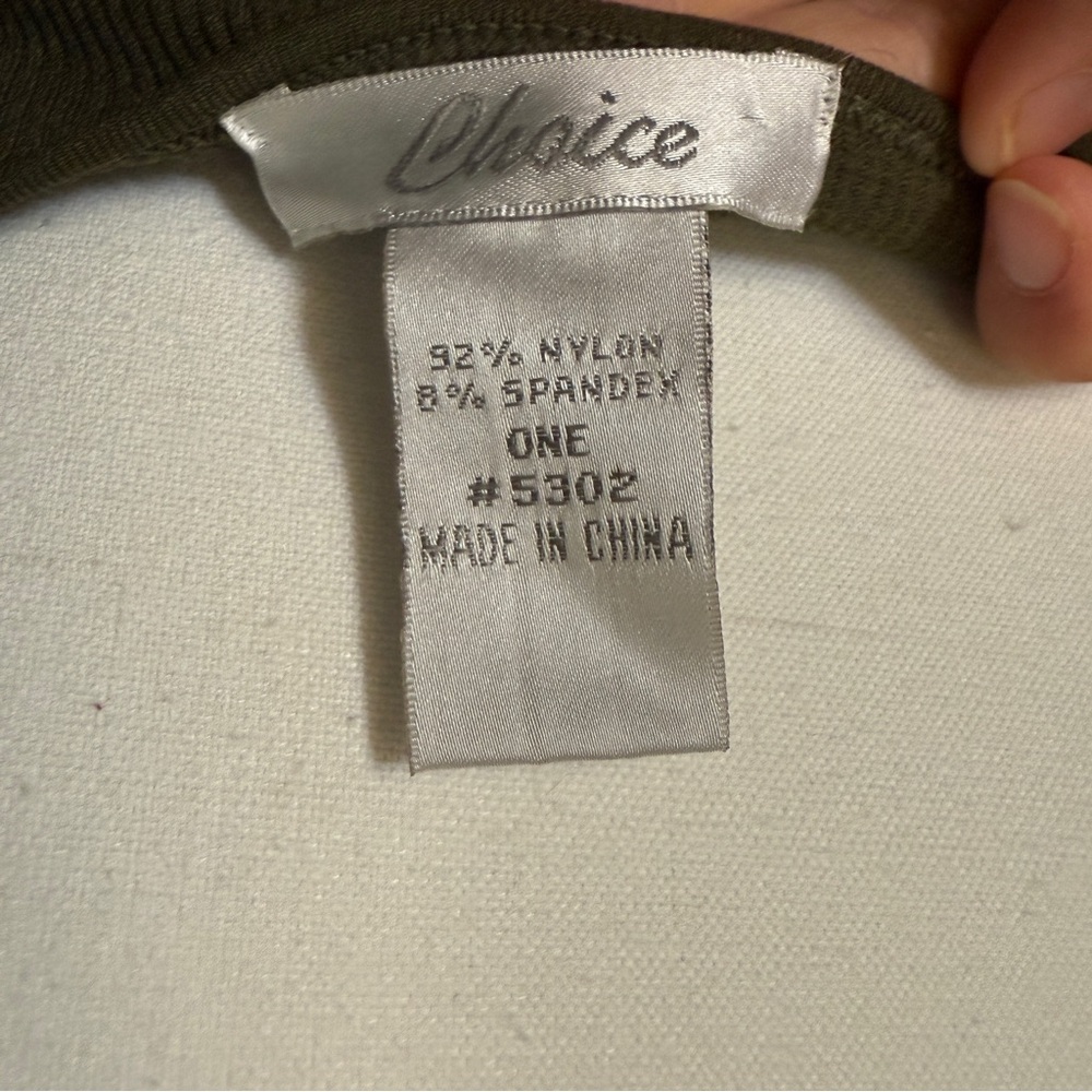 Vintage Choices Army Green Ribbed One Shoulder Cropped Tank / One Size fits L - Picture 3 of 3